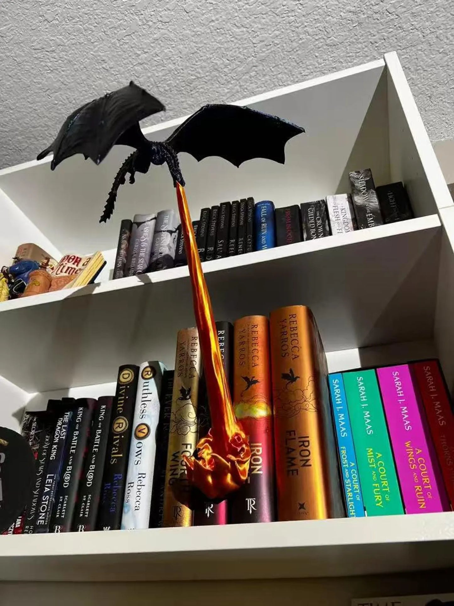 Dragon Flame Book Nook Light – 3D Printed Fire-Breathing Dragon Bookshelf Decor | Buy 1 Get 1 Free