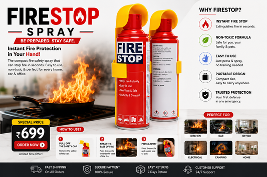 💥FIRESTOP Portable Fire Extinguisher Spray | Quick Fire Protection for Home, Car & Kitchen | Buy 1 Get 1 Free| ONLY ₹698