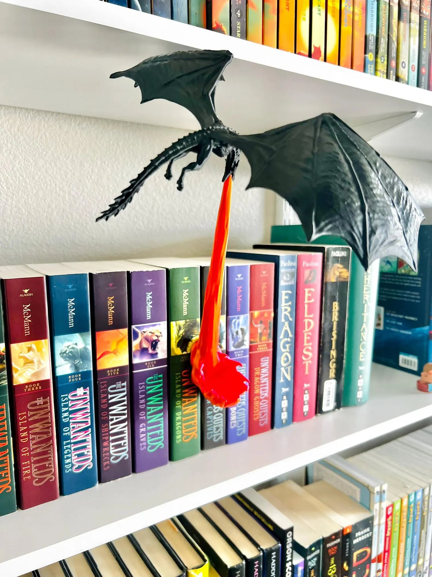 Dragon Flame Book Nook Light – 3D Printed Fire-Breathing Dragon Bookshelf Decor | Buy 1 Get 1 Free