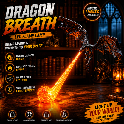 Dragon Flame Book Nook Light – 3D Printed Fire-Breathing Dragon Bookshelf Decor | Buy 1 Get 1 Free