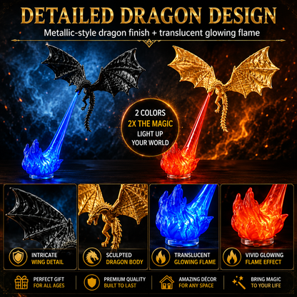 Dragon Flame Book Nook Light – 3D Printed Fire-Breathing Dragon Bookshelf Decor | Buy 1 Get 1 Free