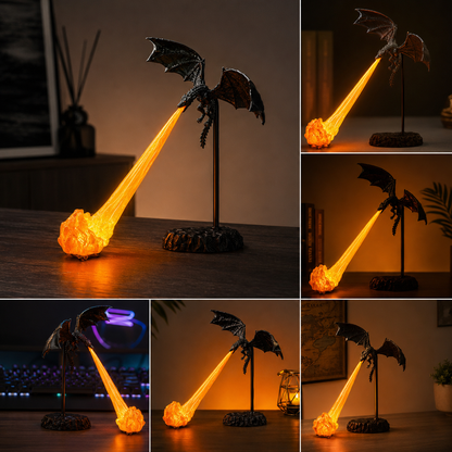 Dragon Flame Book Nook Light – 3D Printed Fire-Breathing Dragon Bookshelf Decor | Buy 1 Get 1 Free
