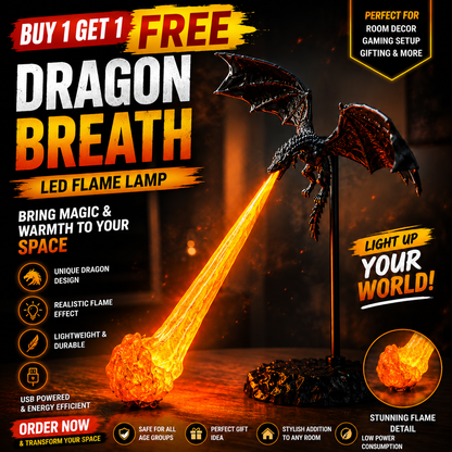 Dragon Flame Book Nook Light – 3D Printed Fire-Breathing Dragon Bookshelf Decor | Buy 1 Get 1 Free