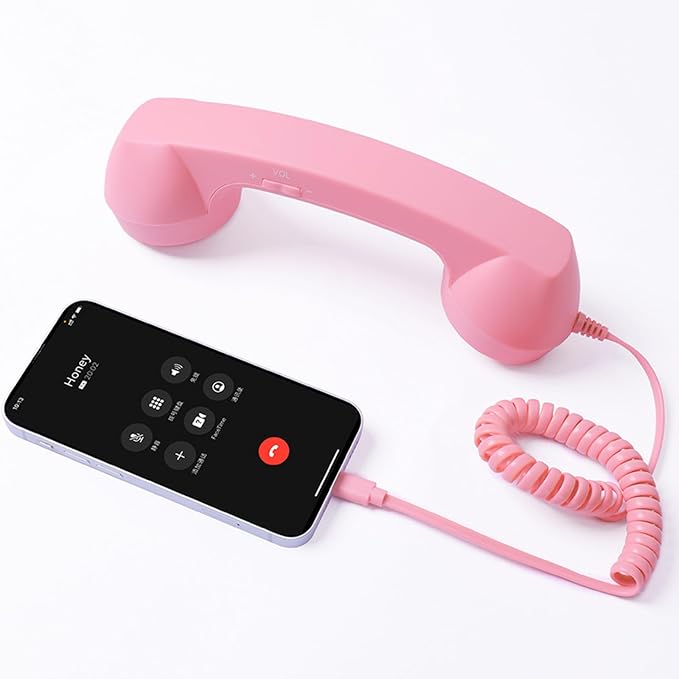 RetroVibe Type-C Retro Phone Handset – Classic Vintage Style Phone Receiver |  Wired Handset Smartphone Microphone Portable Gift PC Tablet Hybrid Work Call Video Conference | Buy 1 Get 1 Free | Only - 799