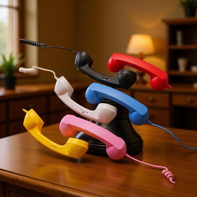 RetroVibe Type-C Retro Phone Handset – Classic Vintage Style Phone Receiver |  Wired Handset Smartphone Microphone Portable Gift PC Tablet Hybrid Work Call Video Conference | Buy 1 Get 1 Free | Only - 799