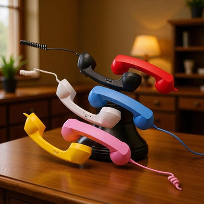 RetroVibe Type-C Retro Phone Handset – Classic Vintage Style Phone Receiver |  Wired Handset Smartphone Microphone Portable Gift PC Tablet Hybrid Work Call Video Conference | Buy 1 Get 1 Free | Only - 799