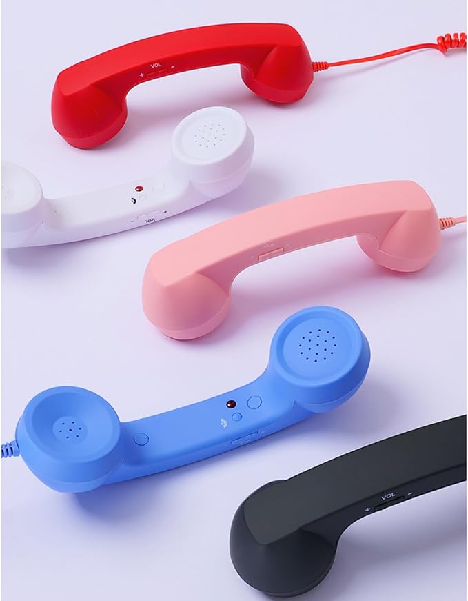 RetroVibe Type-C Retro Phone Handset – Classic Vintage Style Phone Receiver |  Wired Handset Smartphone Microphone Portable Gift PC Tablet Hybrid Work Call Video Conference | Buy 1 Get 1 Free | Only - 799