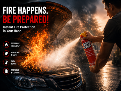 💥FIRESTOP Portable Fire Extinguisher Spray | Quick Fire Protection for Home, Car & Kitchen | Buy 1 Get 1 Free| ONLY ₹698