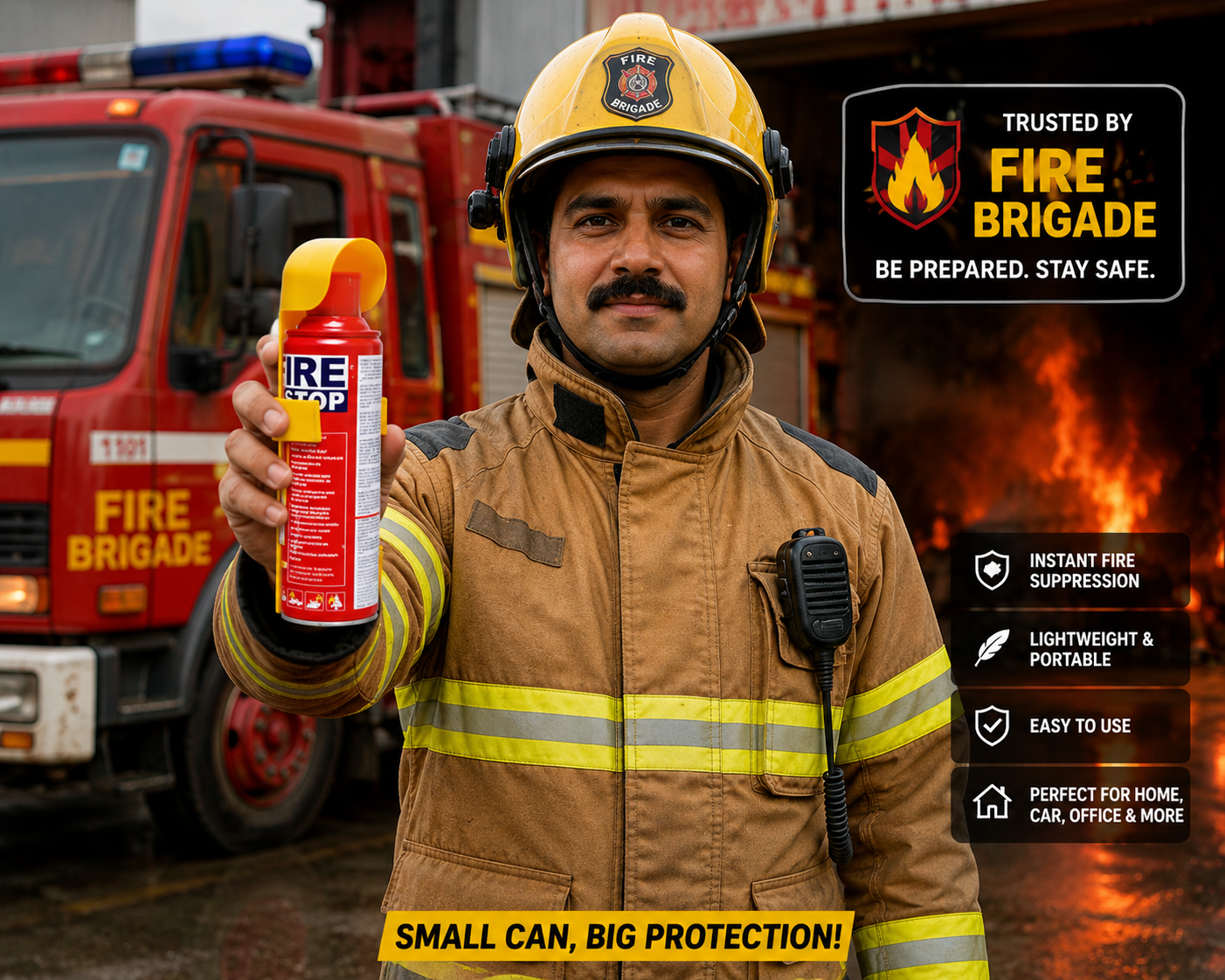 💥FIRESTOP Portable Fire Extinguisher Spray | Quick Fire Protection for Home, Car & Kitchen | Buy 1 Get 1 Free| ONLY ₹698