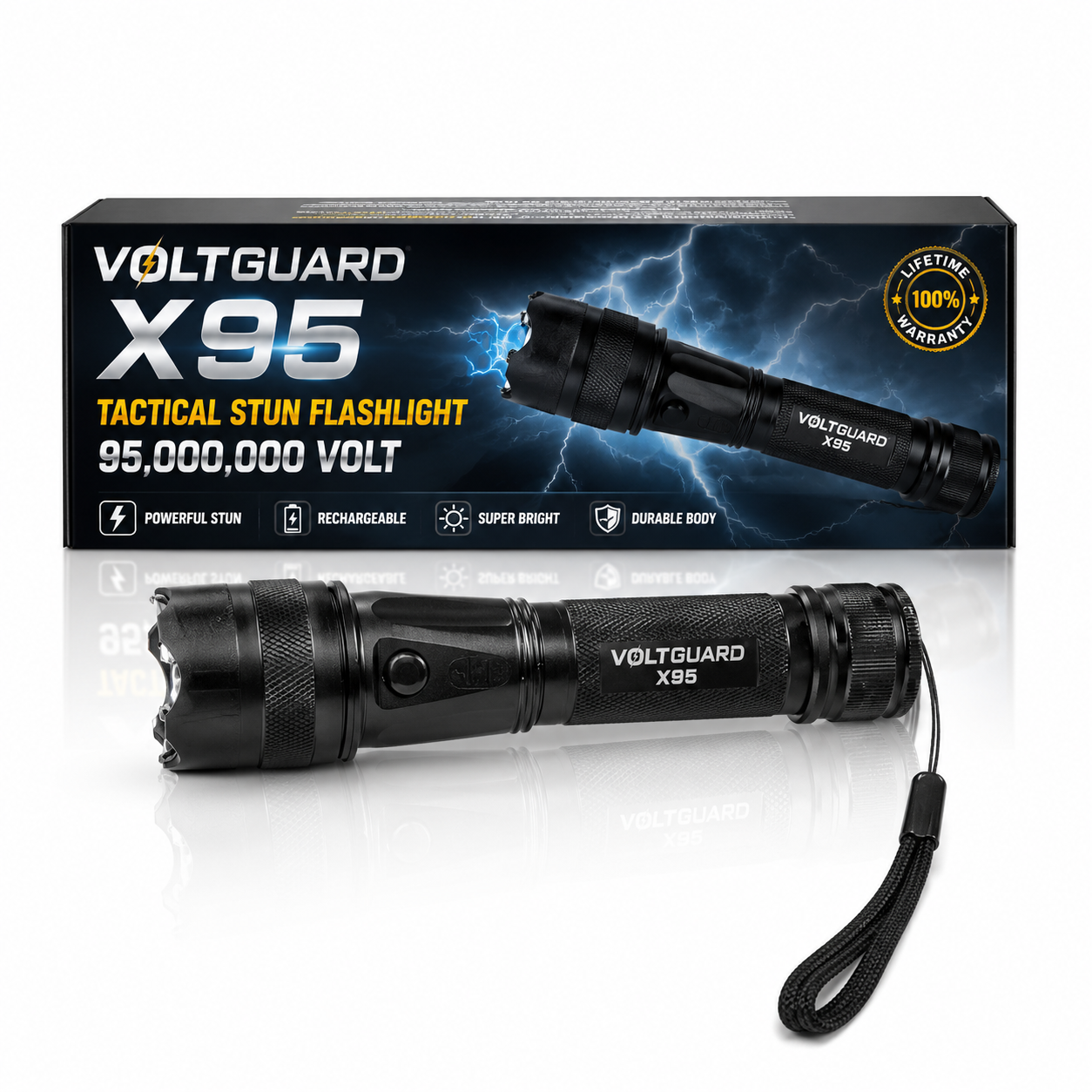 🛡️ VoltGuard X95 – Rechargeable LED Torch | Powerful LED Torch for Home, Travel & Outdoor Use