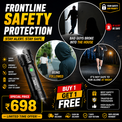 🛡️ VoltGuard X95 – Rechargeable LED Torch | Powerful LED Torch for Home, Travel & Outdoor Use